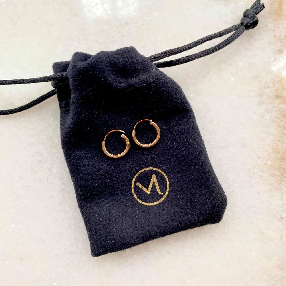 Mejuri Mini Hoops in Solid Yellow Gold
